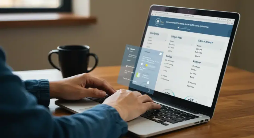 Individual comparing health insurance plans on ACA marketplace website