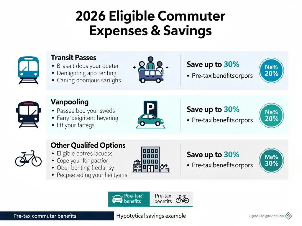Eligible commuter expenses for 2026 with potential savings