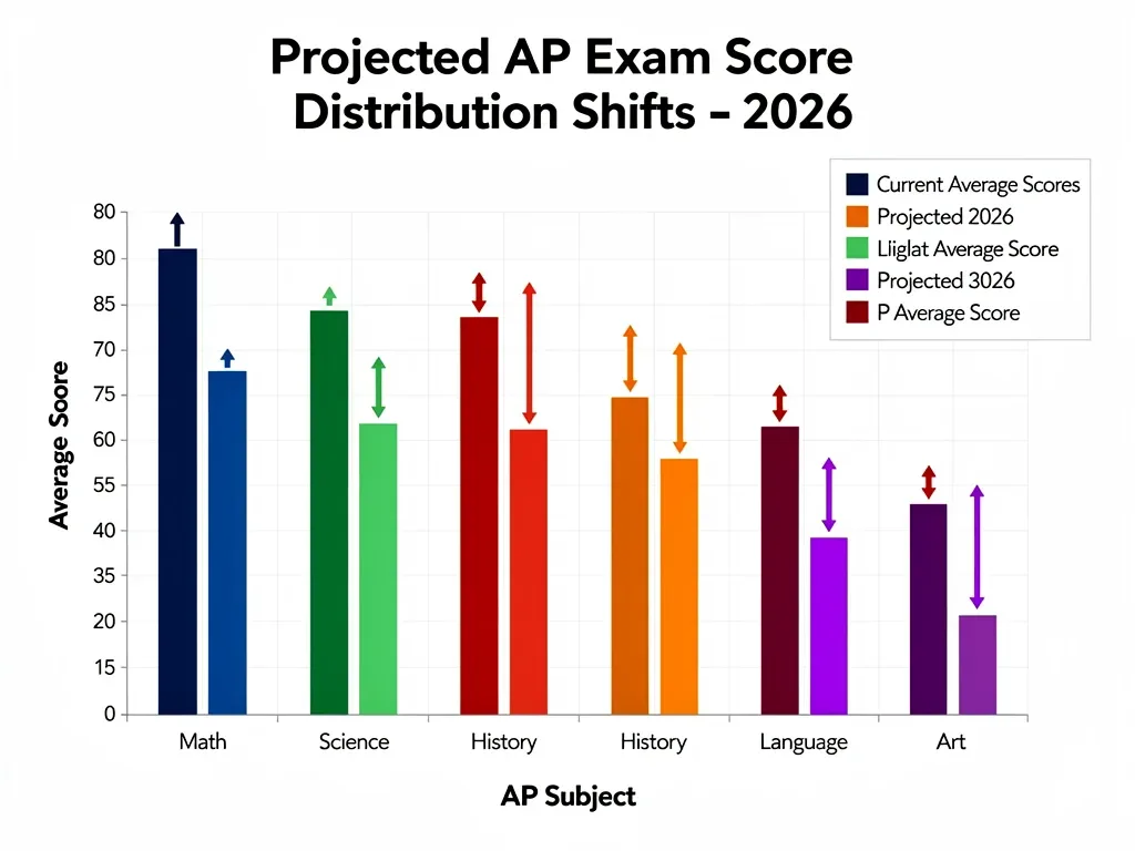 Projected AP exam score distribution shifts after 2026 format changes.