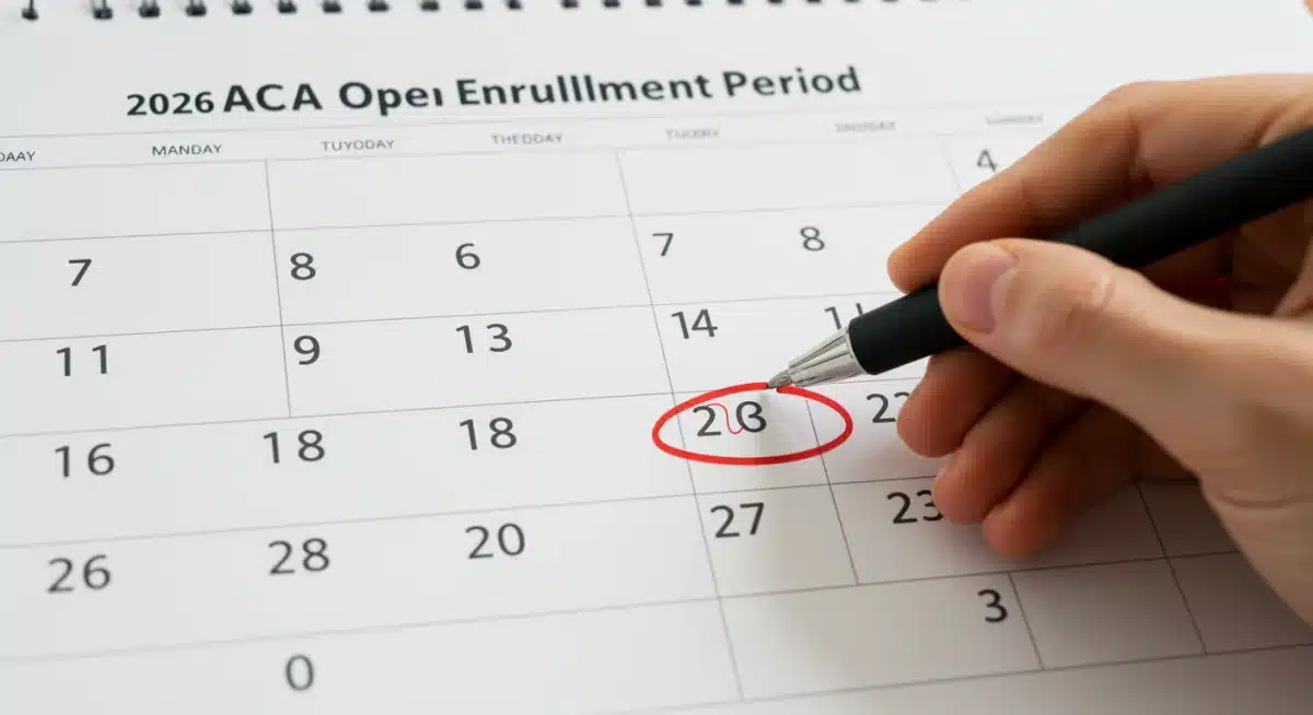 Calendar marking 2026 ACA Open Enrollment deadlines