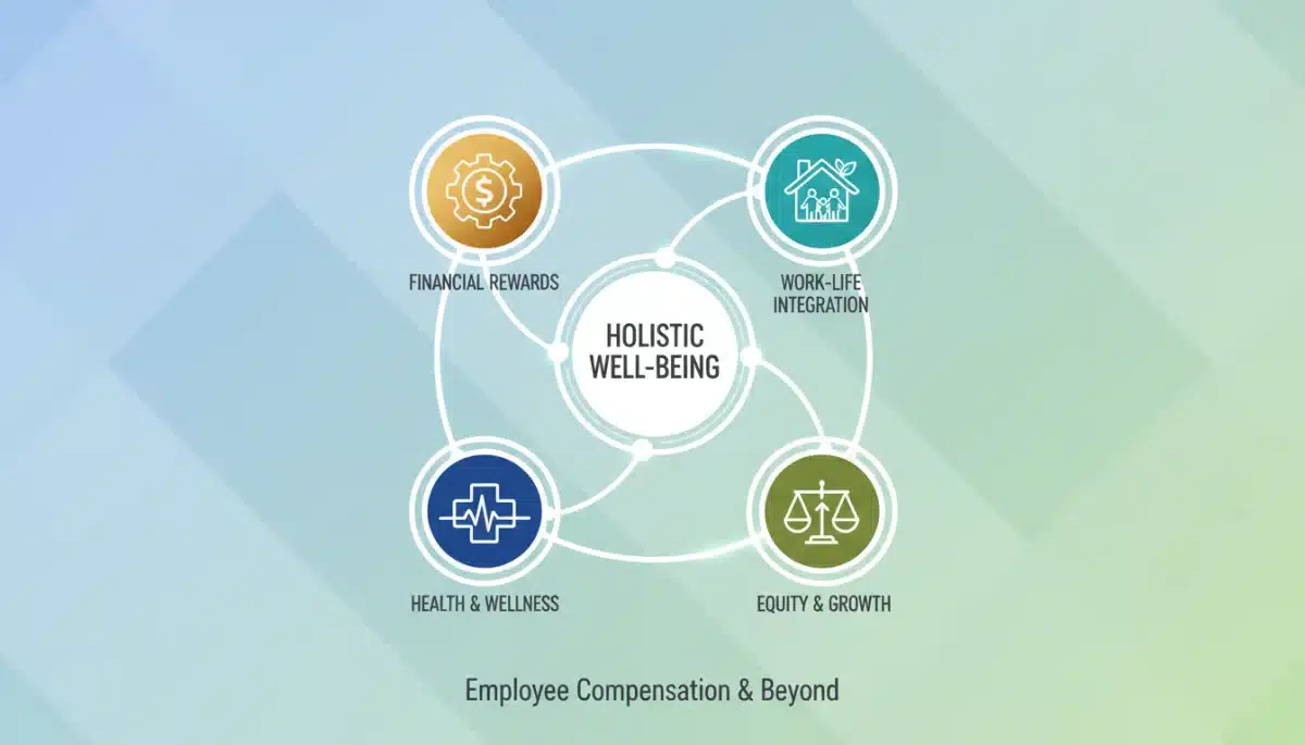Infographic illustrating a holistic approach to diverse employee benefits.