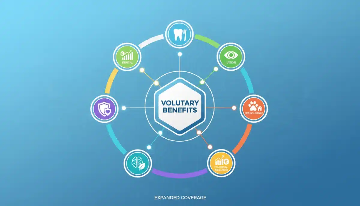 Infographic showing expanded voluntary benefits options for employees.