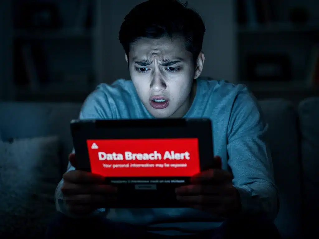 Individual concerned about data privacy after breach