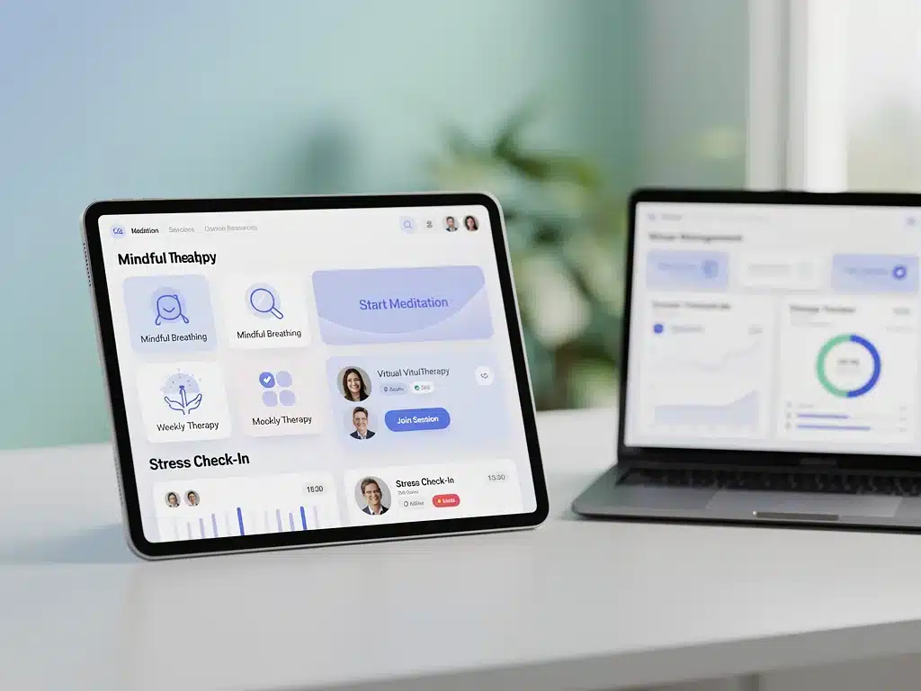 Digital mental health resources for employee well-being.
