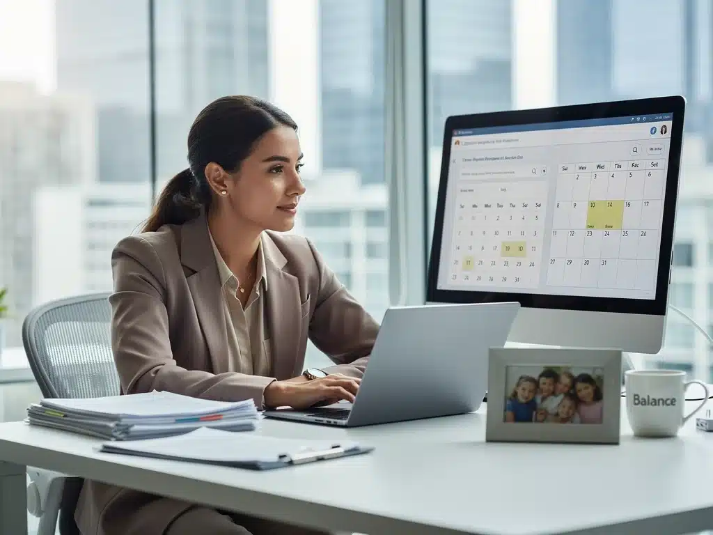 Working mother balancing career and family responsibilities