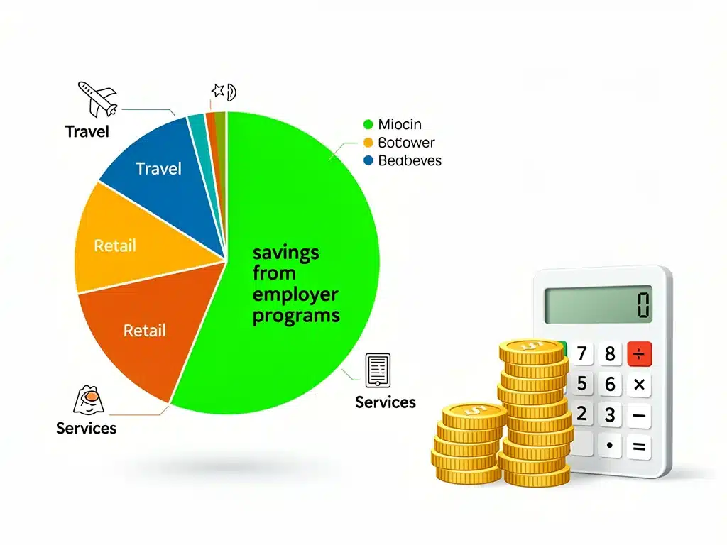 Pie chart showing savings from employer discount programs